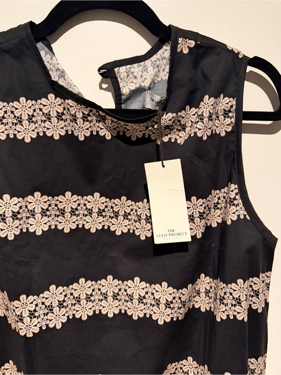 The lulo project Dresses & Skirts - The Lulo Project Black Mini Dress with Cream Floral Lace Detail